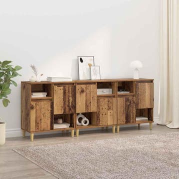 vidaXL Dressoirs 3 st Oud Hout 60 x 35 x 70 cm Bewerkt hout, Verzenden