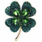 Fako Bijoux - Broche - Klavertje Vier - Groen - 40x51mm -, Verzenden