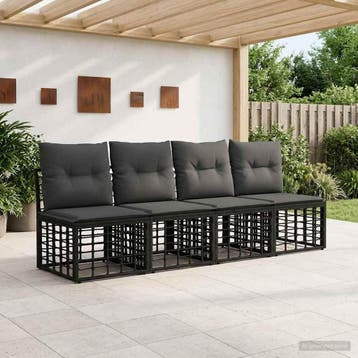 vidaXL 4-Persoons Tuinbank Armloos 4 pcs 4-Aantal, Verzenden, Nieuw