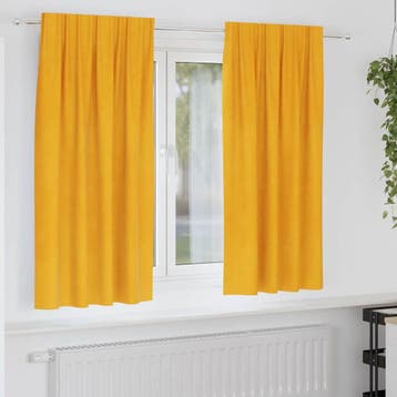 vidaXL Gordijnen 2 st Mosterdgeel 140 x 175 cm fluweel, Verzenden