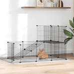 vidaXL Huisdierenkooi met deur 20 panelen 35x35 cm staal, Verzenden, Nieuw