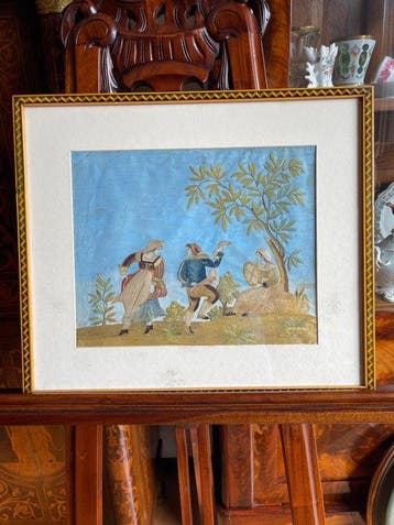 Scuola napoletana (XIX) - Ballo della tarantella, Antiek en Kunst