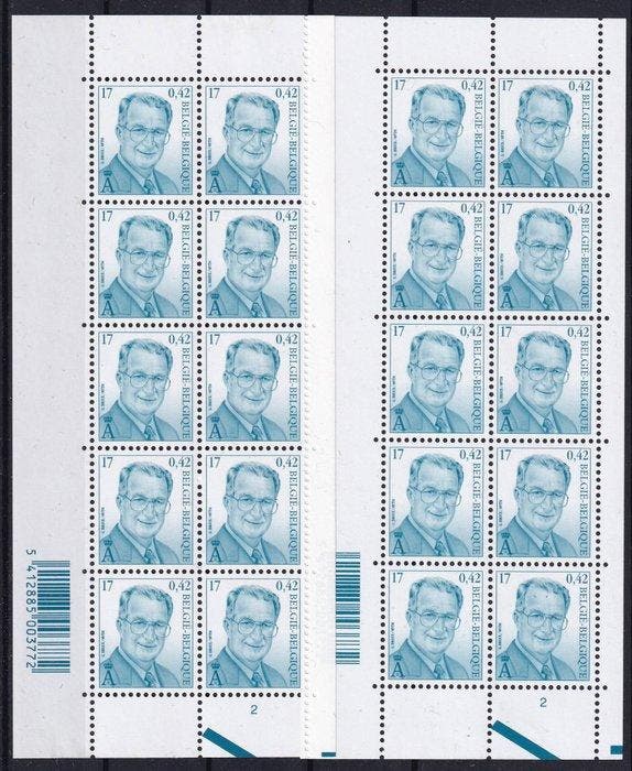 België 2000/2006 - partij velletjes - frankeerwaarde, Timbres & Monnaies, Timbres | Europe | Belgique