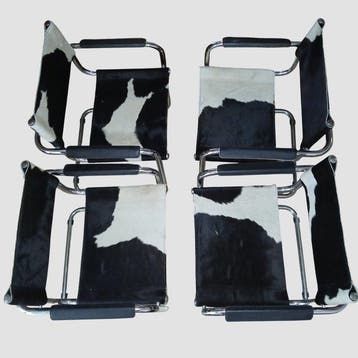Fauteuil (4) - Kalfsleer - Bauhaus-stoel, Antiek en Kunst