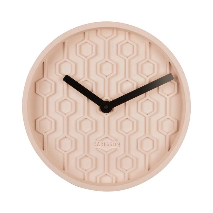 Karlsson Wandklok Honeycomb roze | Retourdeal 24% korting, Huis en Inrichting, Woonaccessoires | Klokken, Verzenden