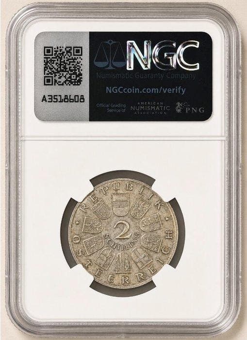 Oostenrijk. 2 Schilling 1930 - NGC MS63, Postzegels en Munten, Munten | Europa | Niet-Euromunten