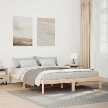 vidaXL Bedframe extra lang zonder matras massief grenenhout, Verzenden