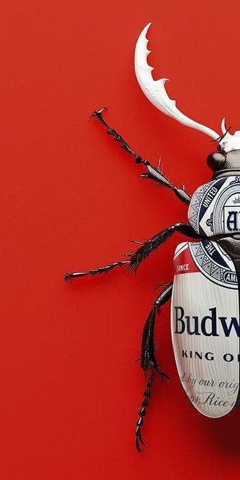 F2B - BeetleCan Budweiser 1I8, Antiquités & Art, Art | Objets design