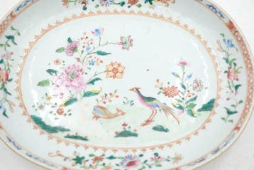 Plateau - Porcelaine - plat ovale du XIXe siècle, Antiek en Kunst
