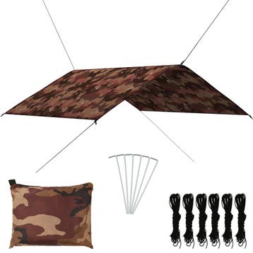 vidaXL Afdekzeil 4x4 m camouflage, Tuin en Terras, Verzenden, Nieuw