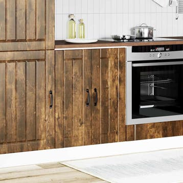 vidaXL Spoelbakonderkast Lucca bewerkt hout gerookt, Verzenden