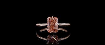 Ring - 14 karaat Roségoud - 2.08ct. tw. Roze Diamant (Fancy