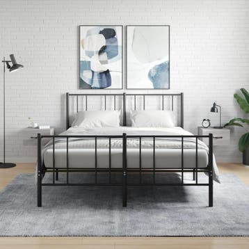 vidaXL Nachtkastjes 2 st wandgemonteerd 35x35x20 cm grijs, Verzenden