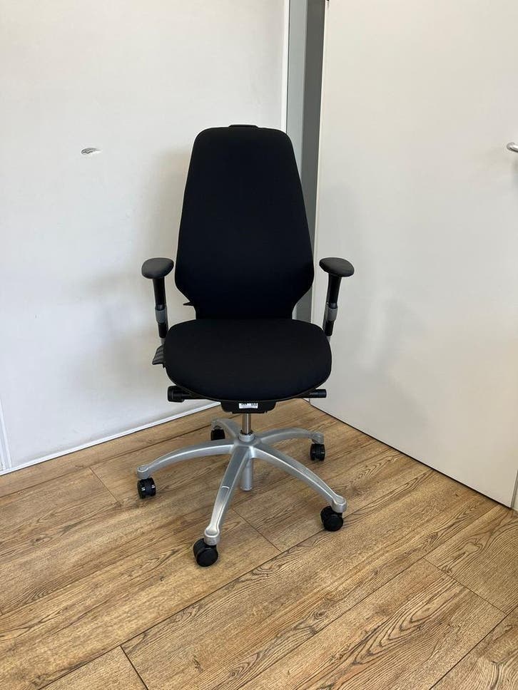 Refurbished Rh Logic 400 - Nieuw Hoogwaardige Zwarte Stof, Huis en Inrichting, Bureaustoelen, Bureaustoel, Zwart, Zo goed als nieuw