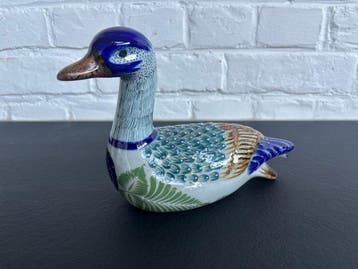 Lot de 3 canards décoratifs en céramique peinte à la main -