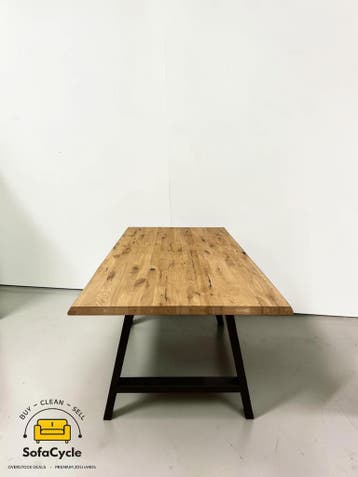 Massief eiken eettafel – robuust design met metalen poten (N, Verzenden