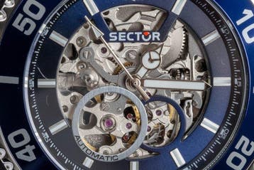 Sector - 230 - Automatic - Skeleton - Silver/blue - 43 mm -, Handtassen en Accessoires, Nieuw