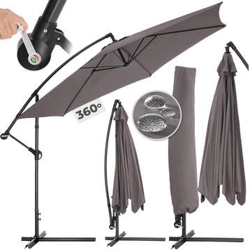 Parasol zweefparasol Ciccio Ø 350cm met beschermhoes - grijs, Verzenden