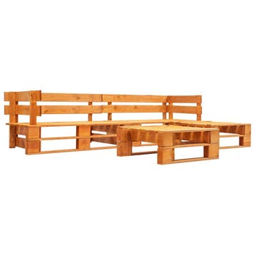 vidaXL 4-delige Loungeset pallet hout honingbruin, Verzenden, Loungeset
