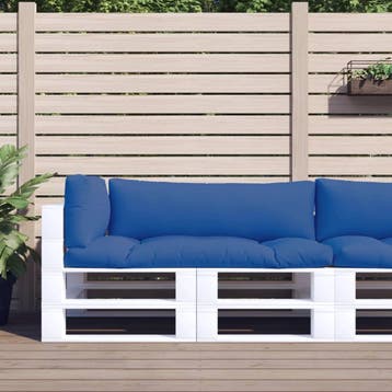 vidaXL Palletkussens 3 st stof blauw, Verzenden, Nieuw