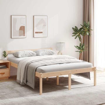 vidaXL Seniorenbed massief grenenhout 135x190 cm, Huis en Inrichting, Slaapkamer | Bedden, Verzenden, Nieuw