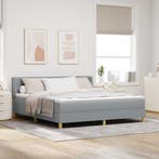 vidaXL Boxspring bed met hoofdeinde Lichtgrijs 200 x 180 cm, Huis en Inrichting, Verzenden, Nieuw