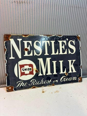 Nestlé Milk – The Richest in Cream – Emaille Reclamebord -