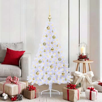 vidaXL Kunstkerstboom met 150 LED Wit 150 cm PVC en Staal, Verzenden