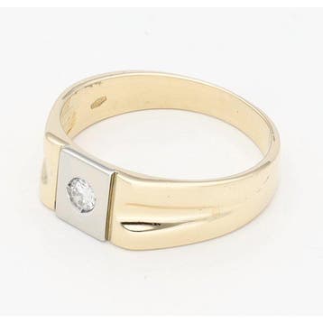 Bague - 18 carats Or jaune Diamant (Naturelle), Nieuw