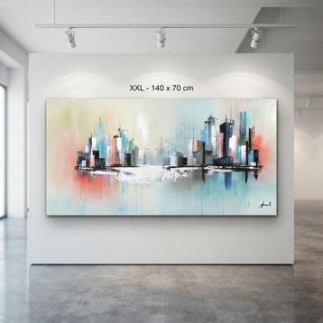 Monika Spiewak - City - Oil Painting Stretched On The Frame