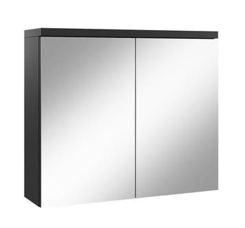 Spiegelkast Toledo 80 x 20 x 60 cm Mat zwart Badkamerkast, Verzenden, Nieuw