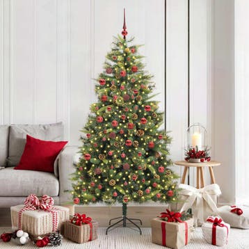 vidaXL Kunstmatige Scharnierende Kerstboom met Kegels Groen, Diversen, Verzenden, Nieuw
