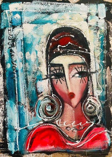 Hrasarkos (1975) - Portrait Lysa -cubisme contemporain, Antiek en Kunst