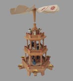 Kerstbeeldje - Draaiende kerstpiramide, 3 verdiepingen - 46, Antiek en Kunst