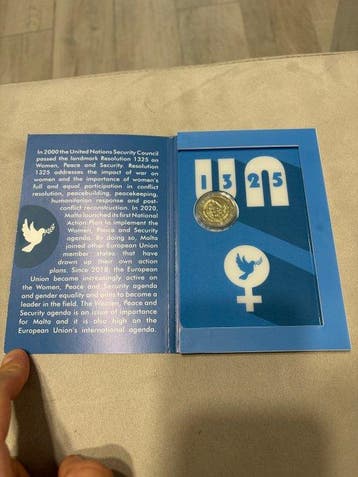 Malta. 2 Euro 2022 UN Resolution on Women (Zonder