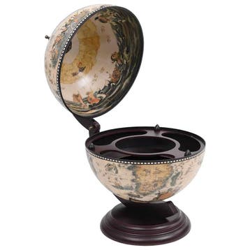 vidaXL Globebar tafelmodel eucalyptushout wit, Verzenden, Nieuw