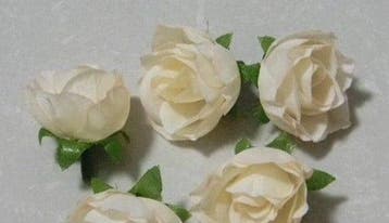 Zijden Roosjes Champagne 3 cm 20 stuks, Nieuw