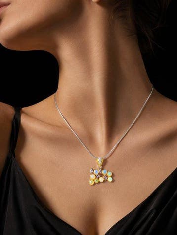 Collier Opale et Tanzanite - Argent sterling 925 - Bijoux en