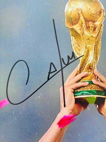 Cafu - Hand Signed – Brazil Photo: 2002 World Cup Winner –
