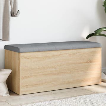 vidaXL Opbergbank Sonoma eiken 102x42x45 cm bewerkt hout, Verzenden, Nieuw