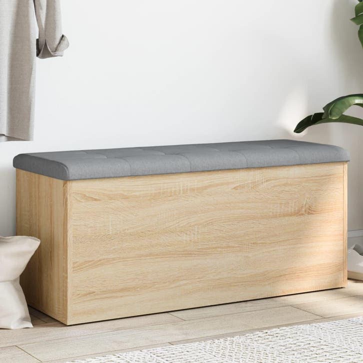 vidaXL Opbergbank Sonoma eiken 102x42x45 cm bewerkt hout, Huis en Inrichting, Overige Huis en Inrichting, Nieuw, Verzenden