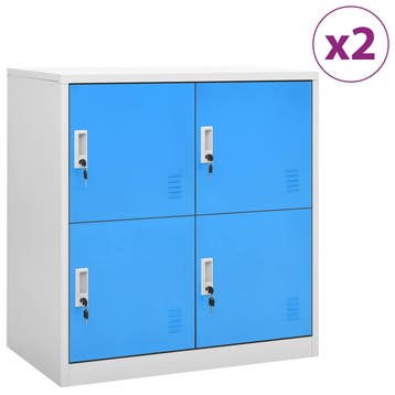 vidaXL Lockerkasten 2 st 90x45x92,5 cm staal lichtgrijs en, Verzenden