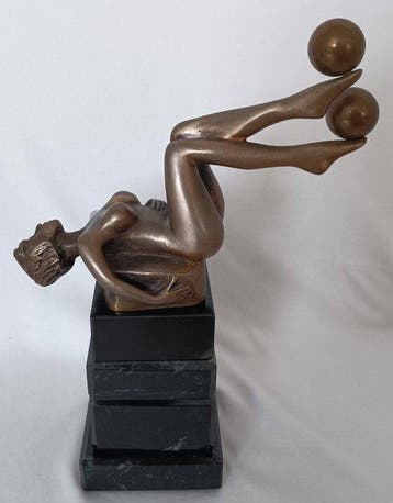 Bernhard Paul - sculptuur, Bronze Skulptur Flying Artist
