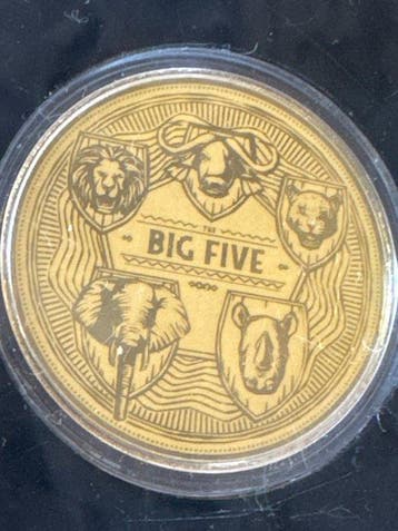 Togo. 1500 Francs 2022 Big Five, 1/200 Oz (.999) (Zonder