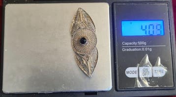 Zonder minimumprijs - Broche Zilver - 0.70ct. tw. Granaat -