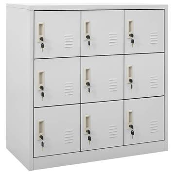 vidaXL Lockerkast 90x45x92,5 cm staal lichtgrijs, Verzenden
