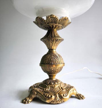 Lampe de table - Laiton, Cristal - néorénacentiste