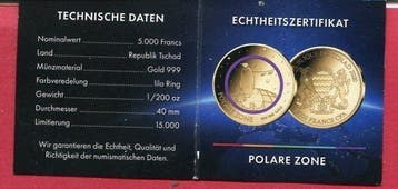 Tsjaad. 5000 Francs 2020 Polar Zone - Proof (Zonder