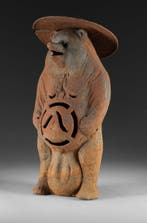 Grote tuindecoratie van een tanuki - zeldzaam - IJzer