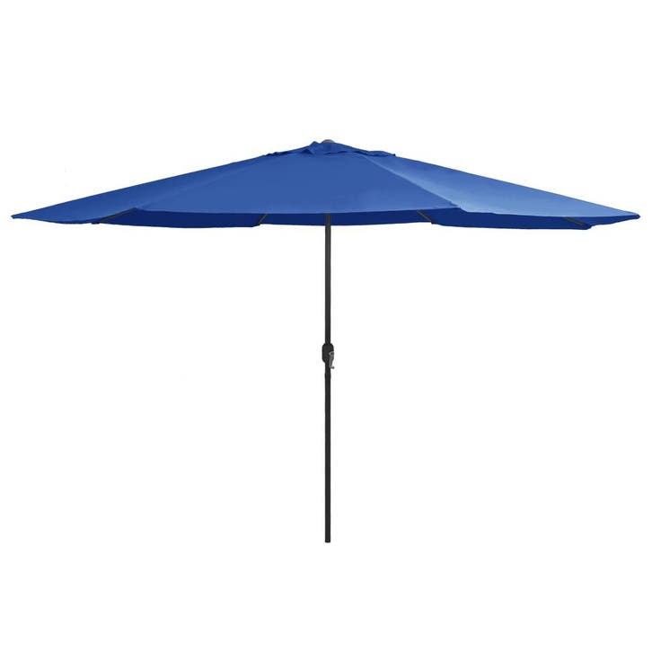 vidaXL Parasol met metalen paal 390 cm azuurblauw, Tuin en Terras, Parasols, Nieuw, Verzenden